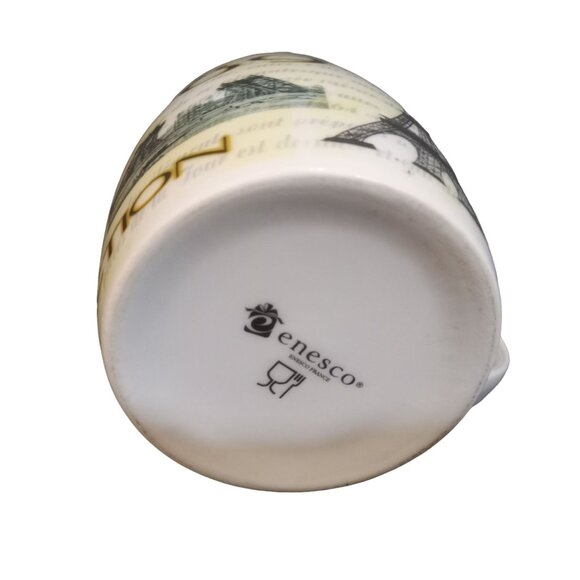 Enesco France Coffee Tea Mug White Paris Construction 1889 Tour Eiffel Handle - Picture 6 of 6